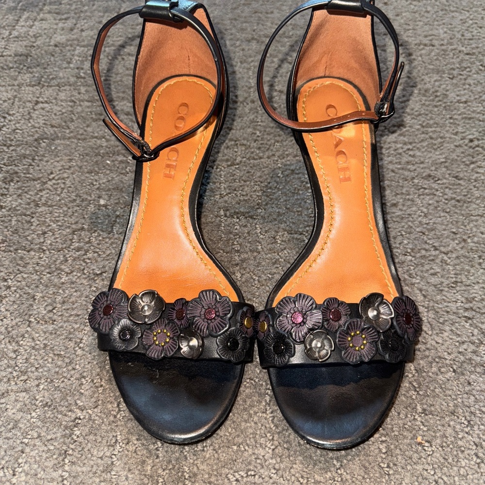 Coach Black Floral Women's Sandals